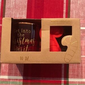 Christmas Holiday Cocktails Collection Rocks glass and candy cane Ice mold. New